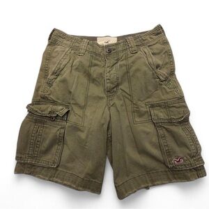 Vtg Y2K Hollister Men’s Button Fly Green Khaki Cargo Shorts Size 28